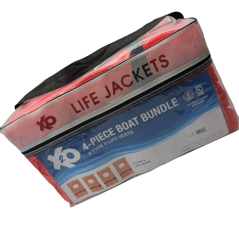 X2 Life Jacket Boat Bundle Red 4-Piece Set in case NIB NEW Vest Fishing Ski